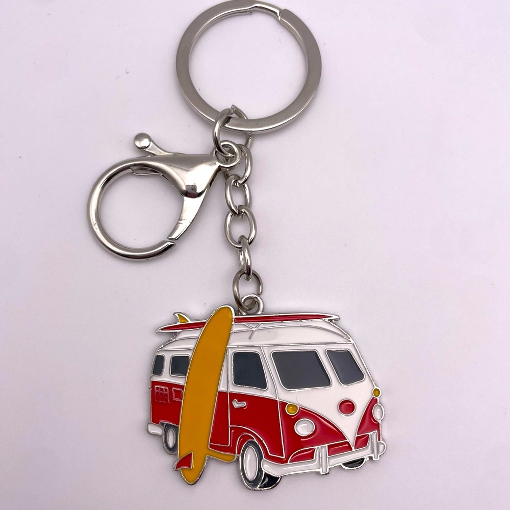 SURF’S UP | Red VW Bus | Bag Charm | Keychain (Brand New!) ✨ - Picture 3 of 11